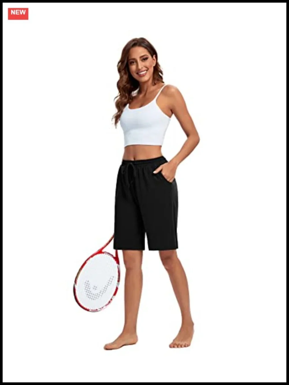 Women's Bermuda Shorts with Pockets Loose Athletic Lounge Yoga Running Casual